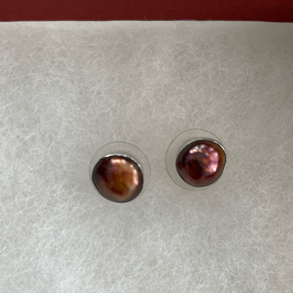Sterling and pearl studs